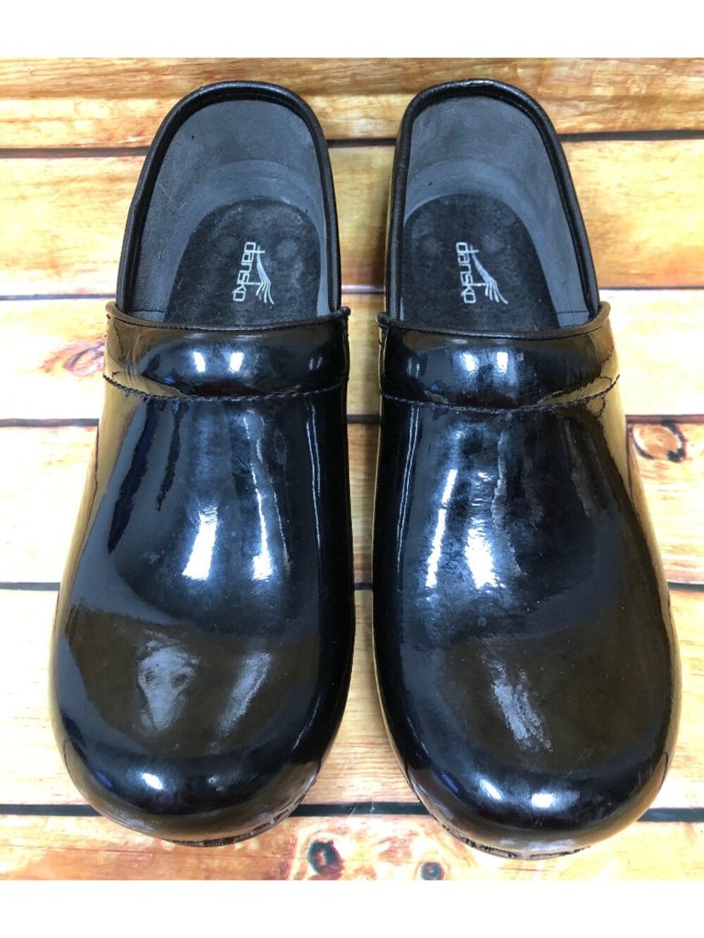 Dansko Womens 40 / 9.5-10 Professional Clog Black Patent Leather Shoes